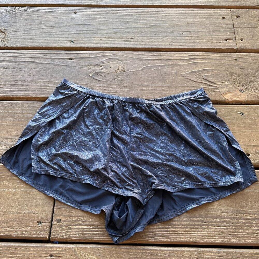 Victoria's Secret Grey Metallic Stretchy, Silk-like PJ Shorts